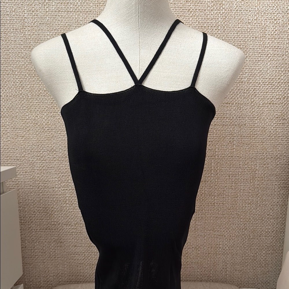 Elegant Black Strappy Women's Top